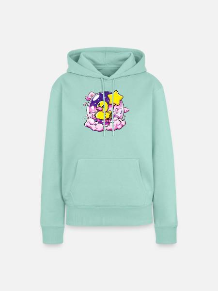 Traumduck im Sternballon - Frauen Premium Bio Hoodie - Mint 