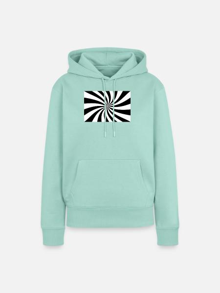 Hypnotische Schwarz-Weiß-Spirale - Frauen Premium Bio Hoodie - Mint 