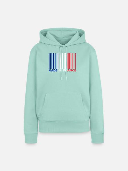 Barcode hergestellt in Frankreich - Frauen Premium Bio Hoodie - Mint 