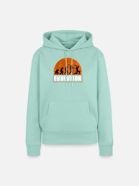 Entwicklung der Cricketspieler-Batsman-Silhouette - Frauen Premium Bio Hoodie - Mint 