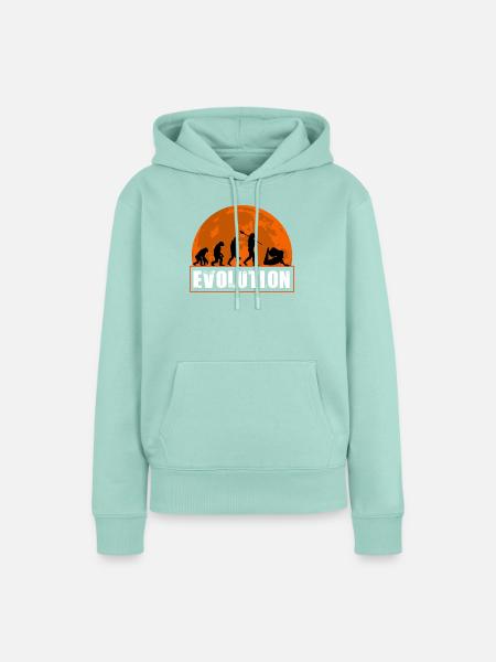 Yoga Evolution Silhouette Sunset Retro - Frauen Premium Bio Hoodie - Mint