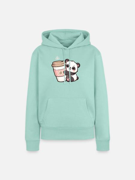 KaffeePanda Kuschelheld - Frauen Premium Bio Hoodie - Mint