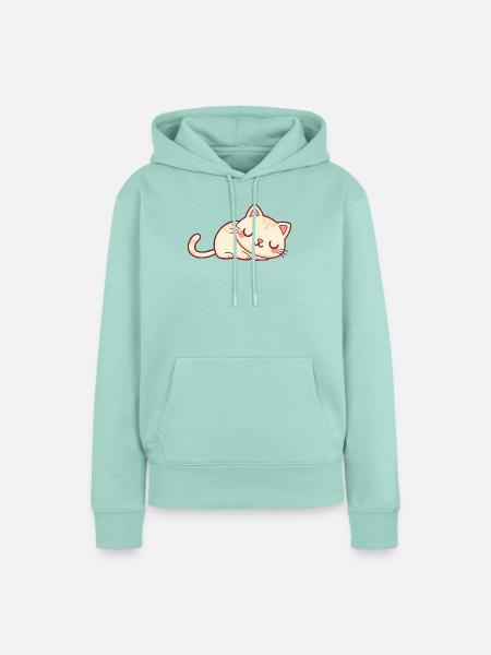 Weichschläfer-Kätzchen - Frauen Premium Bio Hoodie - Mint