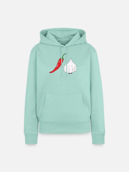 Chili und Knoblauch Duo - Frauen Premium Bio Hoodie - Mint