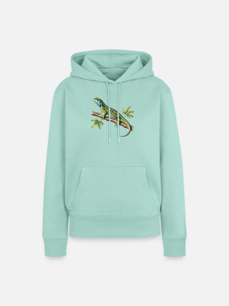 Green Lizard – Vintage-Naturwissenschaftsillustration - Frauen Premium Bio Hoodie - Mint 