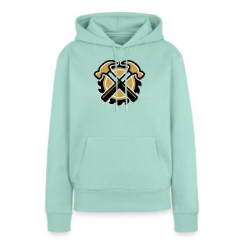Logo du marteau Zimmermann - Sweat à capuche Premium bio Femme - menthe  - Devant - Julia (174cm)