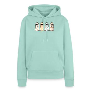 Halloween du Quatuor Fantôme - Sweat à capuche Premium bio Femme - menthe  - Devant - Julia (174cm)