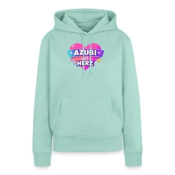 Azubi mit ganz viel Herz - Frauen Premium Bio Hoodie - Mint  - Vorne - Julia (174cm)