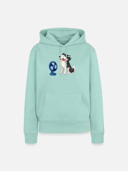 Husky im Gegenwind - Frauen Premium Bio Hoodie - Mint