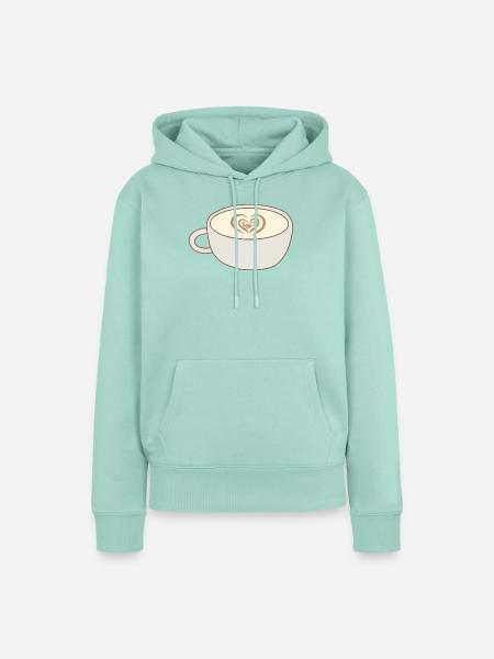 Heart Latte Cup Kunst - Frauen Premium Bio Hoodie - Mint 