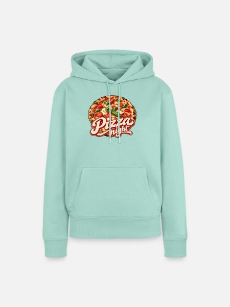 Pizza Night Logo Druck - Frauen Premium Bio Hoodie - Mint