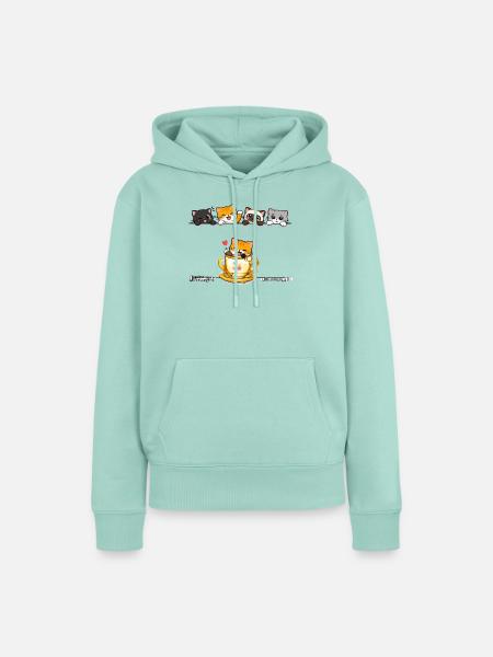 Kawaii Katzen-Teeparty - Frauen Premium Bio Hoodie - Mint