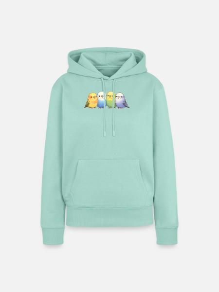 Wellensittiche Gruppe - Frauen Premium Bio Hoodie - Mint