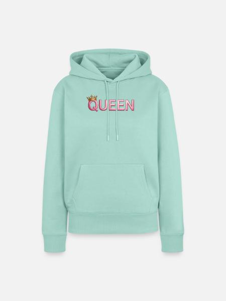 Pink Crown Queen Typografie - Frauen Premium Bio Hoodie - Mint