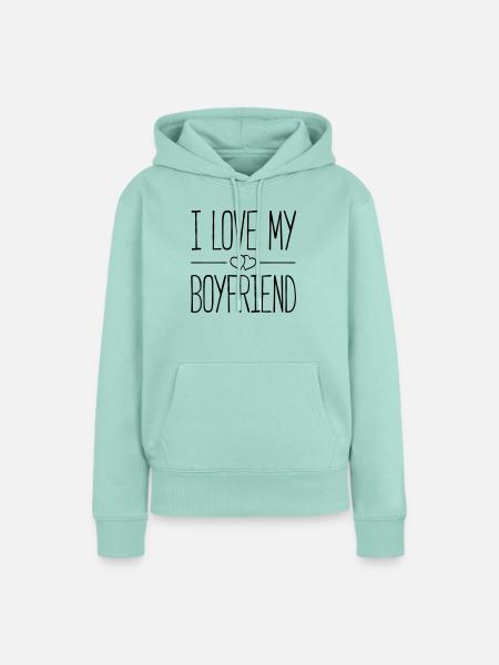 i love my boyfriend hearts - Frauen Premium Bio Hoodie - Mint 