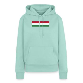 Ungarn Flagge Minimal - Fahne Fan Streifen Design - Frauen Premium Bio Hoodie - Mint  - Vorne - Julia (174cm)