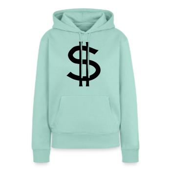 dollar sign - Frauen Premium Bio Hoodie - Mint  - Vorne - Julia (174cm)