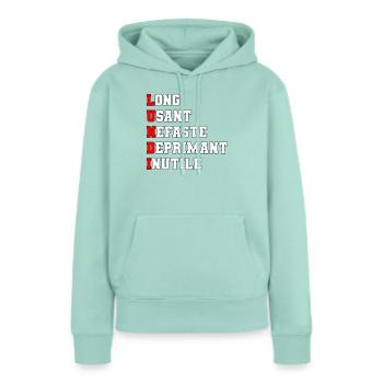 Lundi - Sweat à capuche Premium bio Femme - menthe  - Devant - Julia (174cm)