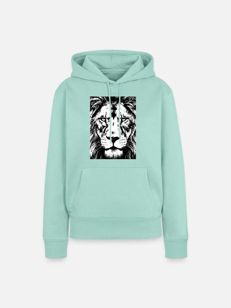 Löwenblick Intensive Kraft - Frauen Premium Bio Hoodie - Mint 