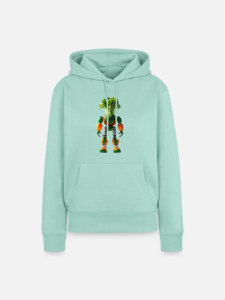 Farbenfroher Veggie-Roboter - Frauen Premium Bio Hoodie - Mint