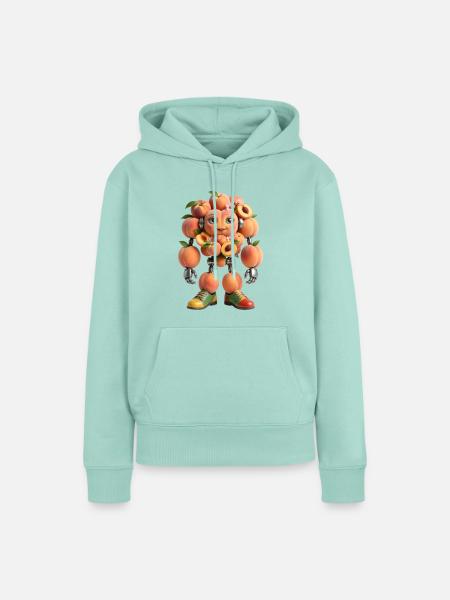 Pfirsichroboter mit Blüten - Frauen Premium Bio Hoodie - Mint