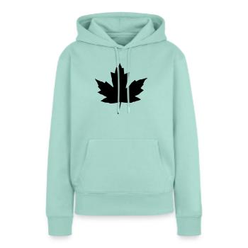 feuille d'érable - Sweat à capuche Premium bio Femme - menthe  - Devant - Julia (174cm)