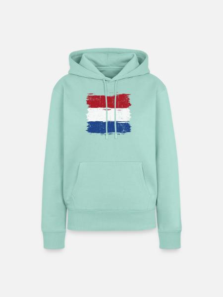 Pinselstrich Holländische Flagge - Frauen Premium Bio Hoodie - Mint 