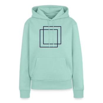 2 carrés carrés - Sweat à capuche Premium bio Femme - menthe  - Devant - Julia (174cm)