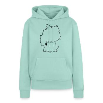 Karlsruhe - Sweat à capuche Premium bio Femme - menthe  - Devant - Julia (174cm)