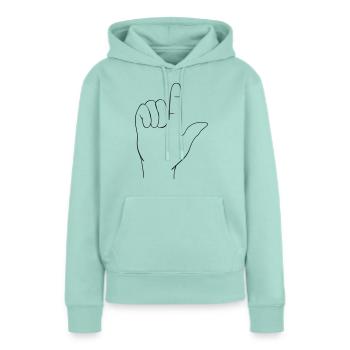 Handzeichen - Frauen Premium Bio Hoodie - Mint  - Vorne - Julia (174cm)