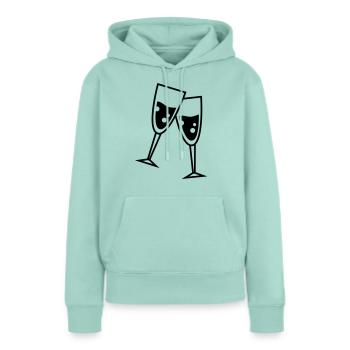 glas sekt - Frauen Premium Bio Hoodie - Mint  - Vorne - Julia (174cm)
