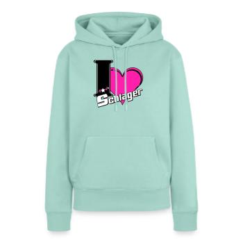 Schlager Party , Schlager Musique , Schlager Love - Sweat à capuche Premium bio Femme - menthe  - Devant - Julia (174cm)