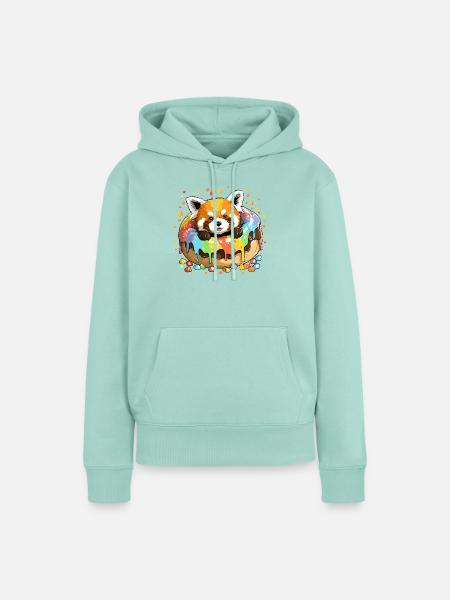 Roter Panda Kuchenzauber - Frauen Premium Bio Hoodie - Mint