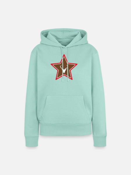 Stern mit Hirschkopf - Frauen Premium Bio Hoodie - Mint