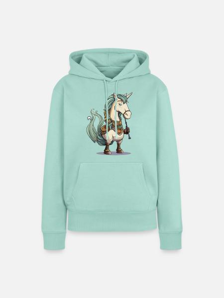 Einhorn Dudelsack Motiv - Frauen Premium Bio Hoodie - Mint