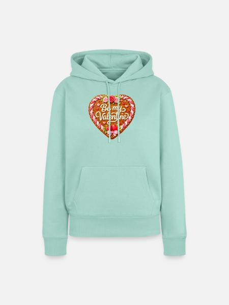 Lebkuchenherz Be my Valentine - Frauen Premium Bio Hoodie - Mint