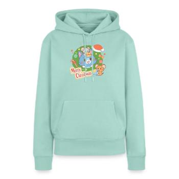 Tom & Jerry Gokko Joyeux Noël - Sweat à capuche Premium bio Femme - menthe  - Devant - Julia (174cm)
