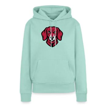 Dackel Maskottchen Logo - Frauen Premium Bio Hoodie - Mint  - Vorne - Julia (174cm)