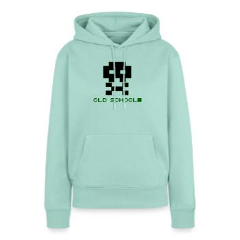 Old School Skull - Frauen Premium Bio Hoodie - Mint  - Vorne - Julia (174cm)