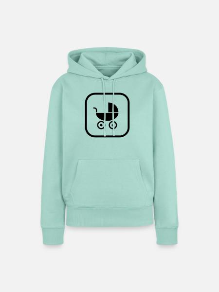 kinderwagen__logo__f1 - Frauen Premium Bio Hoodie - Mint 