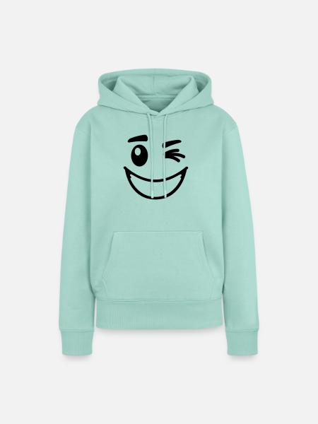 casual_smiley_1__f1 - Frauen Premium Bio Hoodie - Mint 