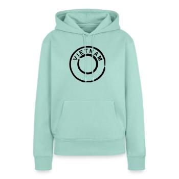 Vietnam - Frauen Premium Bio Hoodie - Mint  - Vorne - Julia (174cm)