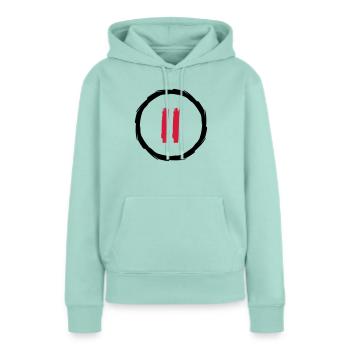 taste pause zahl 2 play musik buttons kreise ringe - Frauen Premium Bio Hoodie - Mint  - Vorne - Julia (174cm)