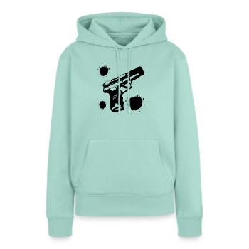 Gun Politics - Frauen Premium Bio Hoodie - Mint  - Vorne - Julia (174cm)