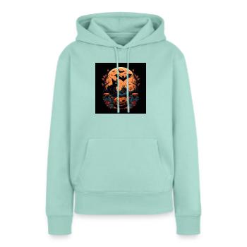 Halloween Katze - Frauen Premium Bio Hoodie - Mint  - Vorne - Julia (174cm)