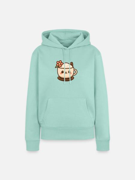 Cappuccino-Tierchen - Frauen Premium Bio Hoodie - Mint 