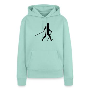 Nordic Walker - Wandern - Spazieren - Sweat à capuche Premium bio Femme - menthe  - Devant - Julia (174cm)