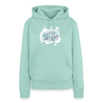 Greyhounds - Sweat à capuche Premium bio Femme - menthe  - Devant - Julia (174cm)