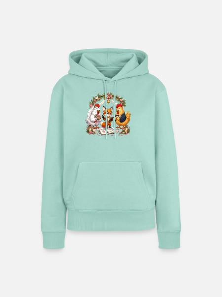 Tierhochzeit unter Blütenbogen - Frauen Premium Bio Hoodie - Mint