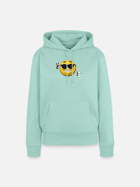 Sonnenbrillen emoji-mit Grinsen - Frauen Premium Bio Hoodie - Mint 